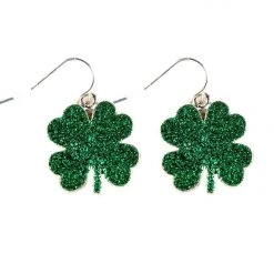 Tipsy Elves Four Leaf Clover Glitter Earrings