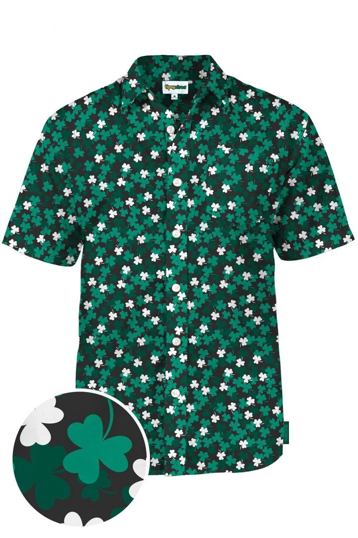 Tipsy Elves Men's Clover Confetti Button Down Shirt 3 Tipsy Elves Men's Clover Confetti Button Down Shirt