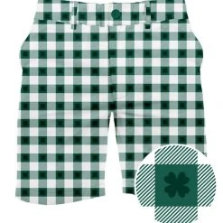 Tipsy Elves Men's Green Gingham Shorts