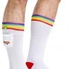Tipsy Elves White Rainbow Socks With Pocket - Men's Cut 2 Tipsy Elves White Rainbow Socks With Pocket - Men's Cut
