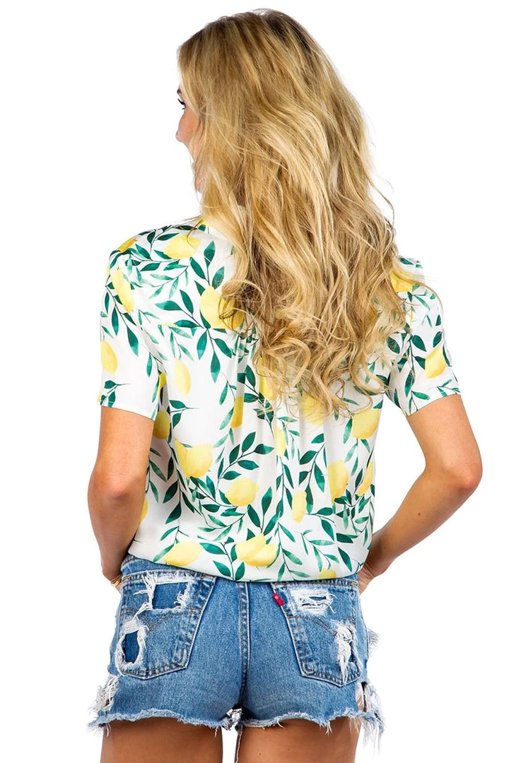 Tipsy Elves Spring Women's Laidback Lemon Hawaiian Shirt 4 Tipsy Elves Spring Women's Laidback Lemon Hawaiian Shirt