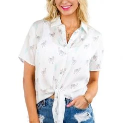 Tipsy Elves Women's Desert Llama Hawaiian Shirt Spring 8 Tipsy Elves Women's Desert Llama Hawaiian Shirt Spring