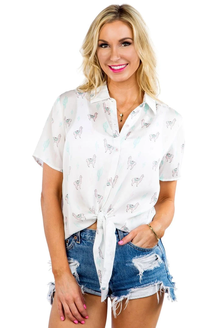 Tipsy Elves Women's Desert Llama Hawaiian Shirt Spring 5 Tipsy Elves Women's Desert Llama Hawaiian Shirt Spring