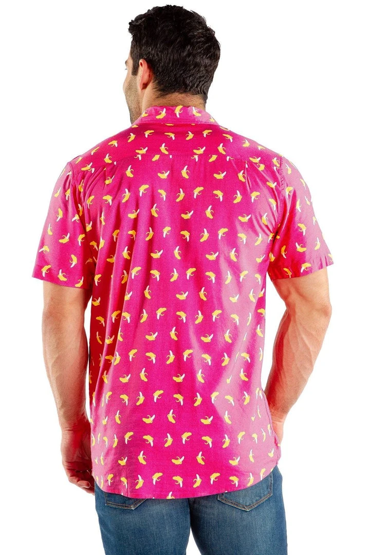 Tipsy Elves Spring Men's Pink Banana Hawaiian Shirt 6 Tipsy Elves Spring Men's Pink Banana Hawaiian Shirt
