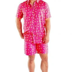 Tipsy Elves Spring Men's Pink Banana Hawaiian Shirt 13 Tipsy Elves Spring Men's Pink Banana Hawaiian Shirt