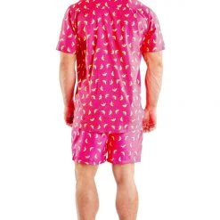 Tipsy Elves Spring Men's Pink Banana Hawaiian Shirt 14 Tipsy Elves Spring Men's Pink Banana Hawaiian Shirt