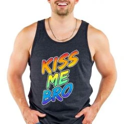 Tipsy Elves Kiss Me Bro Tank Top - Men's Cut