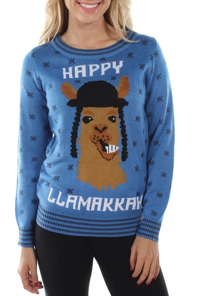 Tipsy Elves Women's Happy Llamakkah Sweater 3 Tipsy Elves Women's Happy Llamakkah Sweater