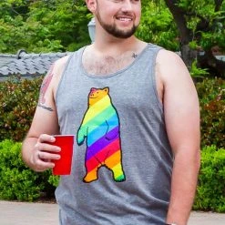Tipsy Elves Gay Bear Don't Care Tank Top - Men's Cut