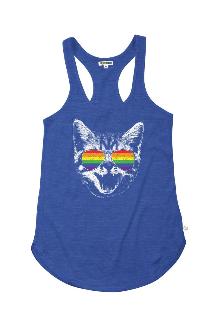 Tipsy Elves Pride Cat Tank Top (Blue) - Women's Cut 5 Tipsy Elves Pride Cat Tank Top (Blue) - Women's Cut