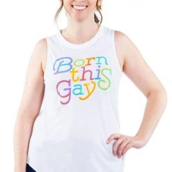 Tipsy Elves Born This Gay Tank Top - Women's Cut