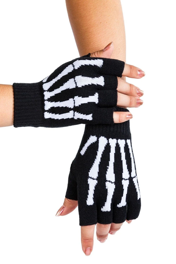 Tipsy Elves Holidays & Occasions Fingerless Skeleton Gloves 3 Tipsy Elves Holidays & Occasions Fingerless Skeleton Gloves