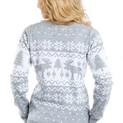 Tipsy Elves Women's Merry Moose Ugly Christmas Sweater