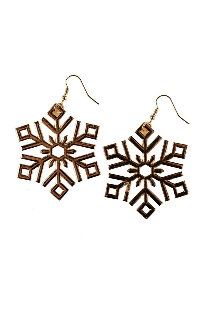 Tipsy Elves Women Gold Snowflake Earrings 3 Tipsy Elves Women Gold Snowflake Earrings