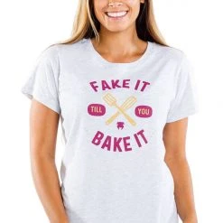 Tipsy Elves Women's Fake It Till You Bake It Tee 6 Tipsy Elves Women's Fake It Till You Bake It Tee