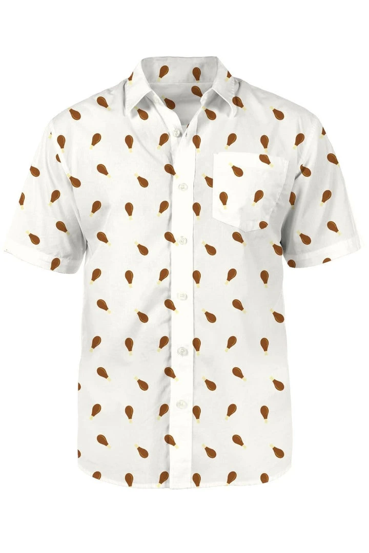 Tipsy Elves Men's Drumstick Button Down Shirt 3 Tipsy Elves Men's Drumstick Button Down Shirt