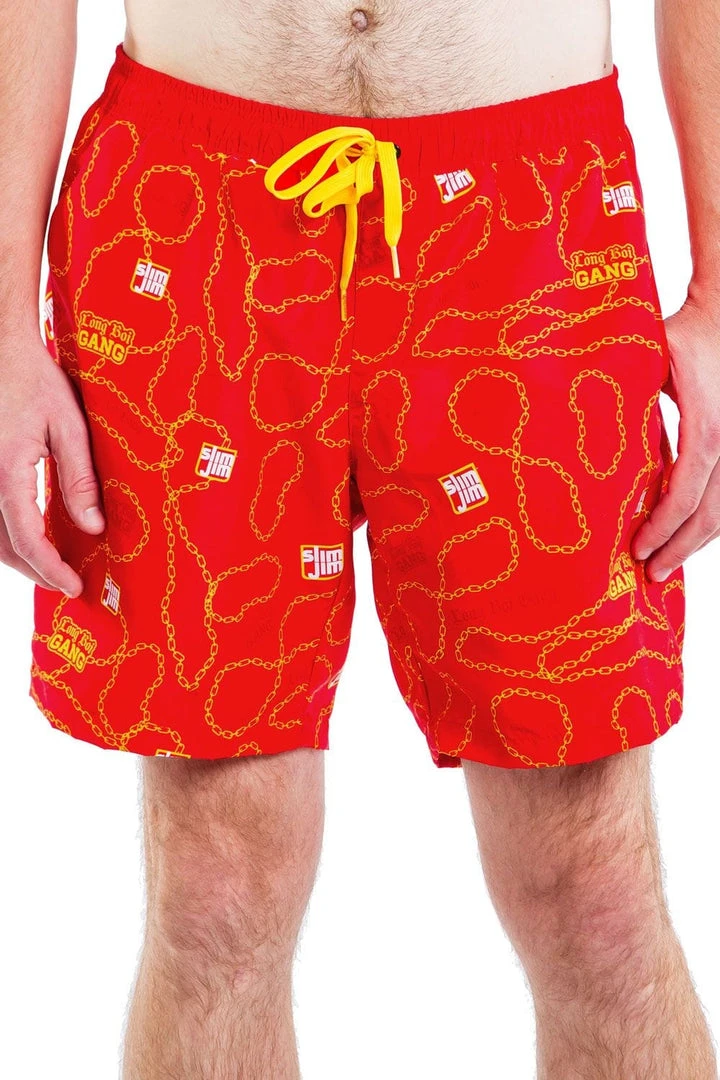 Tipsy Elves Slim Jim Red Swim Trunks Men 5 Tipsy Elves Slim Jim Red Swim Trunks Men