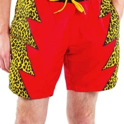 Tipsy Elves Slim Jim Leopard Print Swim Trunks
