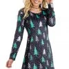 Tipsy Elves Women's Tree Long Sleeve Dress 2 Tipsy Elves Women's Tree Long Sleeve Dress