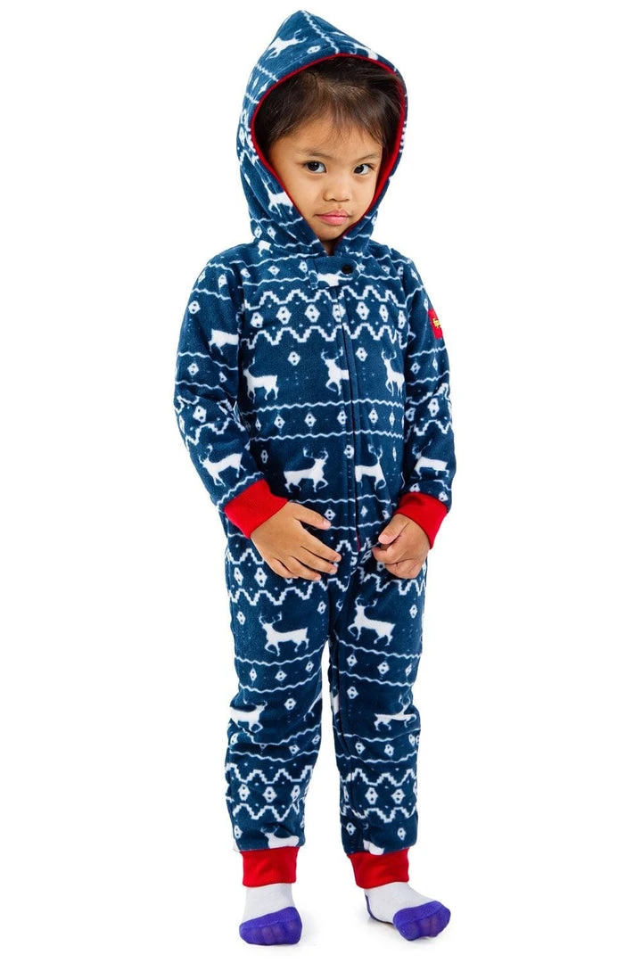 Tipsy Elves Baby / Toddler Blue Reindeer Jumpsuit 4 Tipsy Elves Baby / Toddler Blue Reindeer Jumpsuit