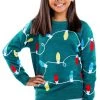 Tipsy Elves Boy's / Girl's Green Christmas Lights Ugly Christmas Sweater Kids & Baby 2 Tipsy Elves Boy's / Girl's Green Christmas Lights Ugly Christmas Sweater Kids & Baby