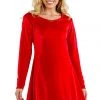 Tipsy Elves Women's Christmas Red Velvet Dress