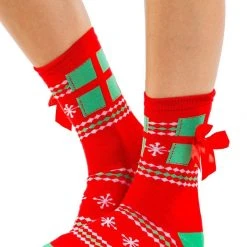Tipsy Elves Women's Red Present Socks