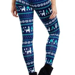 Tipsy Elves Fair Isle Llama Leggings Women