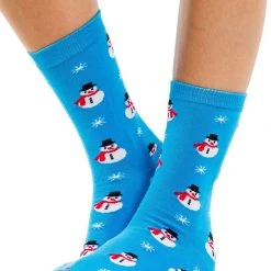 Tipsy Elves Women's Snowman Crew Socks