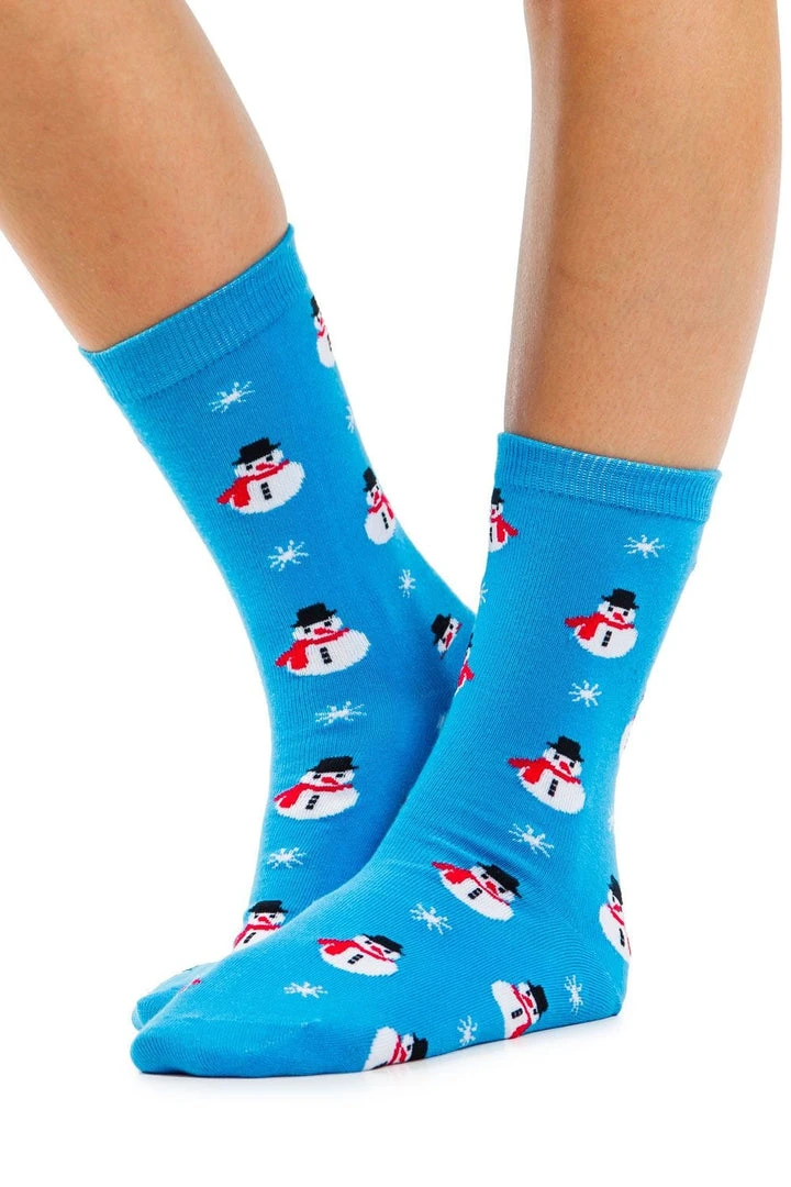 Tipsy Elves Women's Snowman Crew Socks 3 Tipsy Elves Women's Snowman Crew Socks