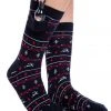 Tipsy Elves Men's Black Fair Isle Socks With Pocket