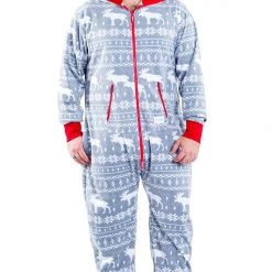 Tipsy Elves Men's Grey Moose Jumpsuit 15 Tipsy Elves Men's Grey Moose Jumpsuit