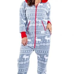 Tipsy Elves Women's Grey Moose Jumpsuit 10 Tipsy Elves Women's Grey Moose Jumpsuit