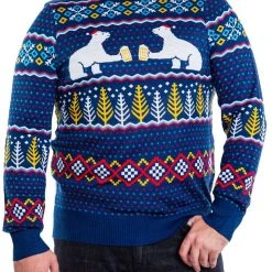 Tipsy Elves Men's Polar Bear Party Big And Tall Ugly Christmas Sweater