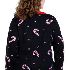 Tipsy Elves Women's Sequin Candy Cane Cardigan