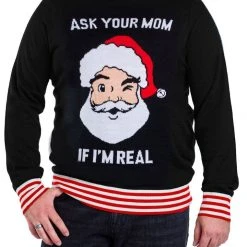 Tipsy Elves Men's Ask Your Mom Big And Tall Ugly Christmas Sweater