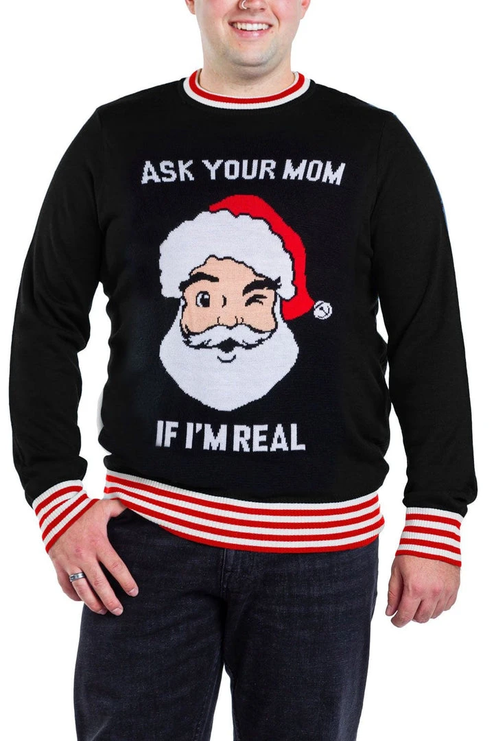 Tipsy Elves Men's Ask Your Mom Big And Tall Ugly Christmas Sweater 3 Tipsy Elves Men's Ask Your Mom Big And Tall Ugly Christmas Sweater