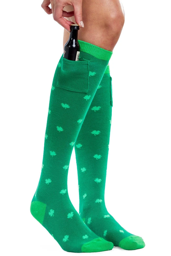 Tipsy Elves Women's Shamrock Shot Socks With Pockets 5 Tipsy Elves Women's Shamrock Shot Socks With Pockets
