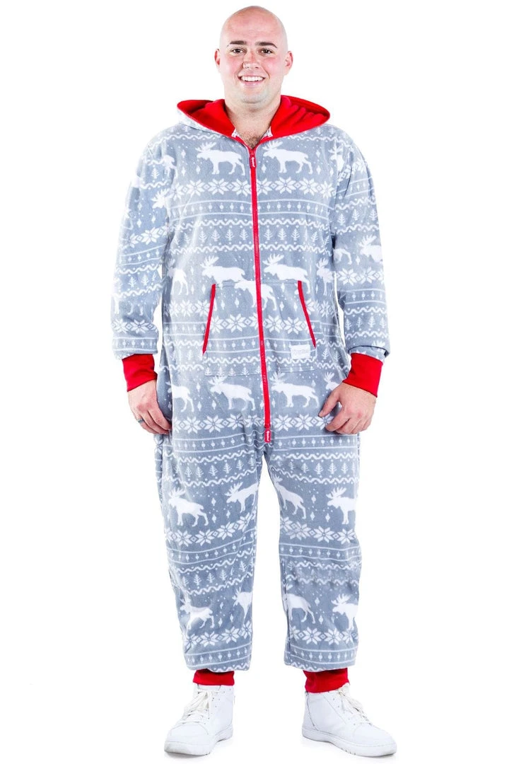 Tipsy Elves Men's Grey Moose Big And Tall Jumpsuit 3 Tipsy Elves Men's Grey Moose Big And Tall Jumpsuit
