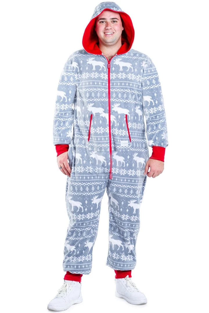 Tipsy Elves Men's Grey Moose Big And Tall Jumpsuit 4 Tipsy Elves Men's Grey Moose Big And Tall Jumpsuit