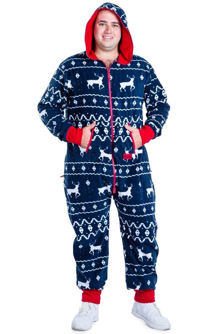 Tipsy Elves Men's Blue Reindeer Big And Tall Jumpsuit 5 Tipsy Elves Men's Blue Reindeer Big And Tall Jumpsuit