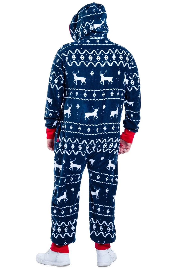 Tipsy Elves Men's Blue Reindeer Big And Tall Jumpsuit 4 Tipsy Elves Men's Blue Reindeer Big And Tall Jumpsuit