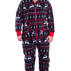 Tipsy Elves Men's Black And Red Fair Isle Big And Tall Jumpsuit 7 Tipsy Elves Men's Black And Red Fair Isle Big And Tall Jumpsuit