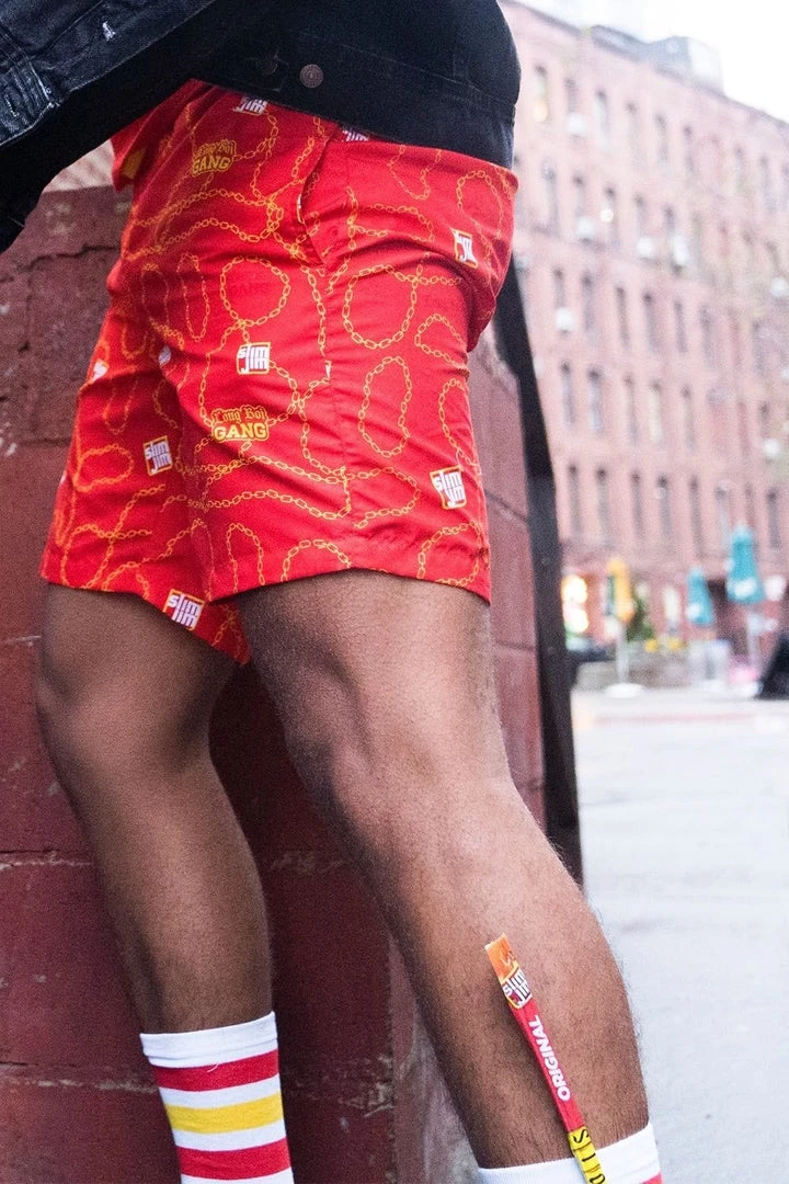 Tipsy Elves Slim Jim Red Swim Trunks Men 7 Tipsy Elves Slim Jim Red Swim Trunks Men