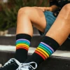 Tipsy Elves Black Rainbow Socks - Men's Cut 1 Tipsy Elves Black Rainbow Socks - Men's Cut