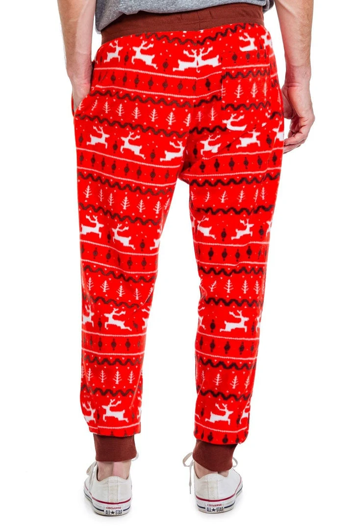 Tipsy Elves Men's Red Reindeer Jogger Sweatpants 4 Tipsy Elves Men's Red Reindeer Jogger Sweatpants
