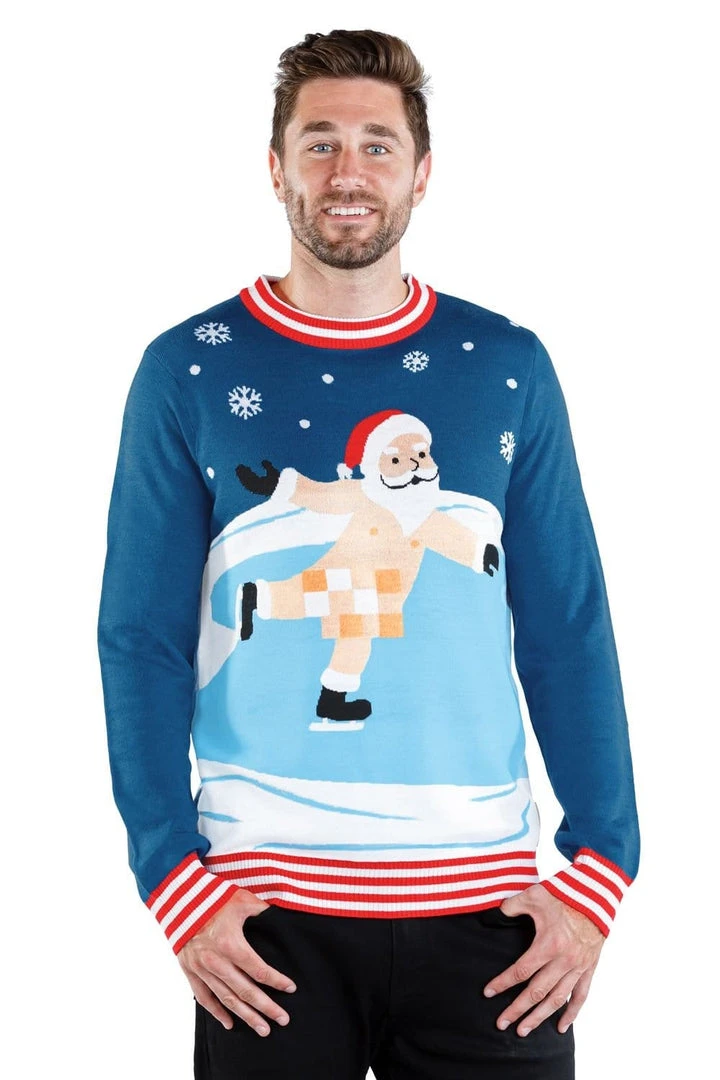 Tipsy Elves Men's Censored Skater Ugly Christmas Sweater 5 Tipsy Elves Men's Censored Skater Ugly Christmas Sweater