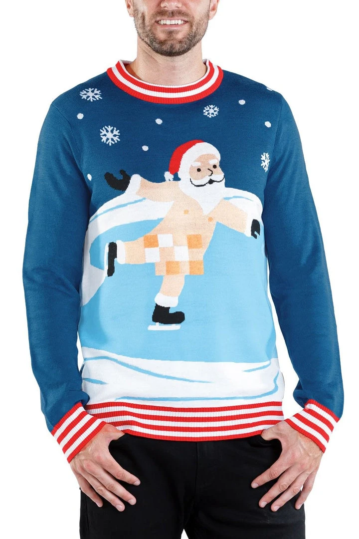 Tipsy Elves Men's Censored Skater Ugly Christmas Sweater 3 Tipsy Elves Men's Censored Skater Ugly Christmas Sweater