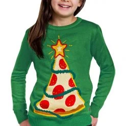 Tipsy Elves Kids & Baby Boy's / Girl's Pizza Tree Sweater
