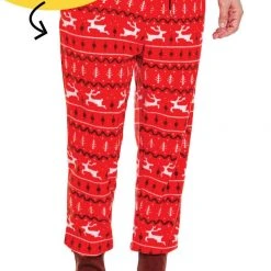 Tipsy Elves Men's Red Reindeer Jogger Sweatpants